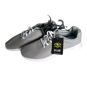 Athletic Works women's gray mesh jogger sneakers with memory foam insoles